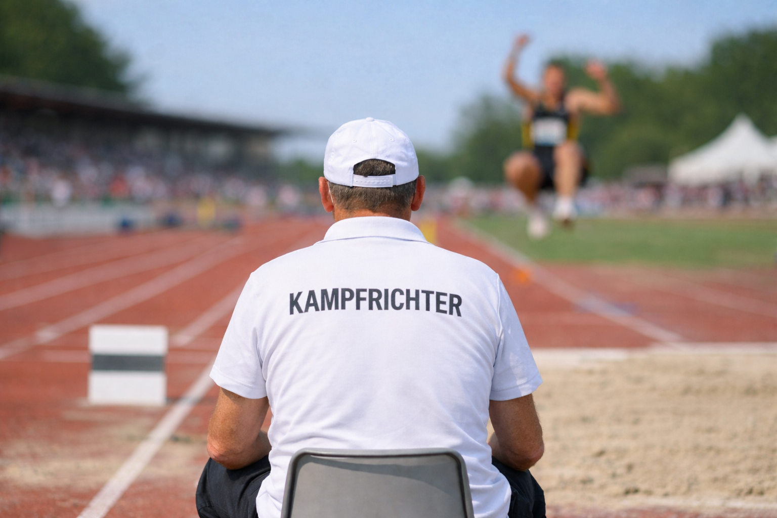 Kampfrichter Bei Weitsprung Im Wettkampf
