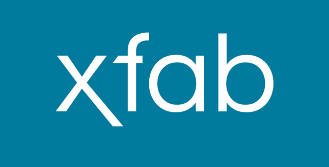 X FAB Logo White On Petrol Low RGB